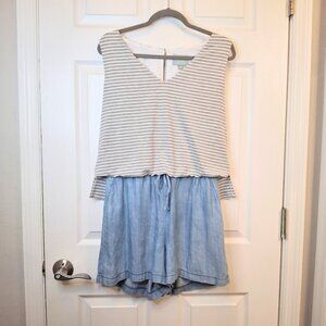 SKIES ARE BLUE Faux Two-Piece Sleeveless Romper NEW WITHOUT TAG Size Medium
